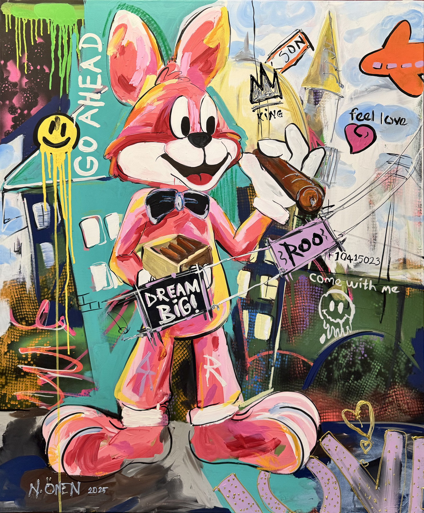 Mr Roo, pop-art wall art by Nursel Önen